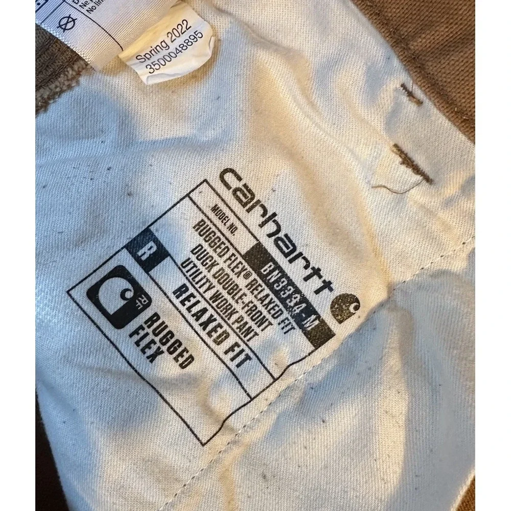 Carhartt Double Knee Distressed Work  Pants Mens 44 X 30‎ Tan Stains 103334 211